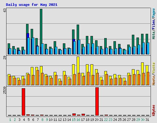 Daily usage for May 2021