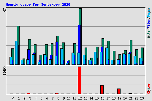 Hourly usage for September 2020