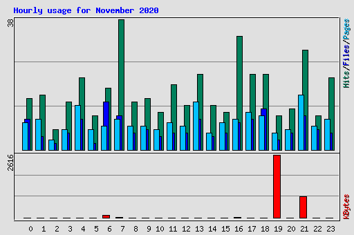 Hourly usage for November 2020