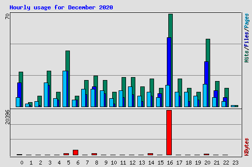 Hourly usage for December 2020